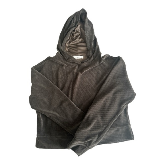 Mango Charcoal Ribbed Hoodie - Picture 1 of 2